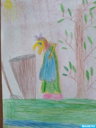 Рисование бабы яги