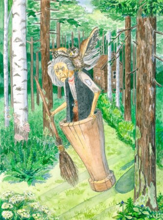 Баба Яга для срисовки