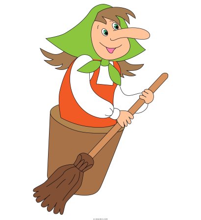 Раскраска баба Яга для детей