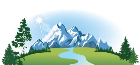 Горы река вектор