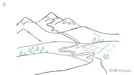 Горы рисунок