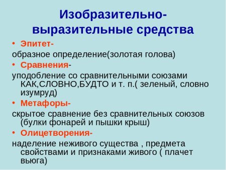 Приёмы художественной выразительности в литературе
