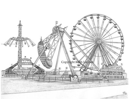 Силуэт парка развлечений