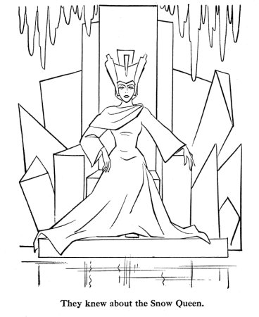 Раскраска снежной королевы из сказки Снежная Королева