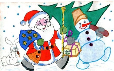 Детские рисунки на новый год