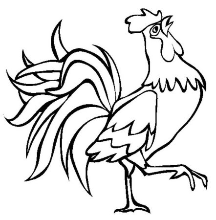 Петух раскраска