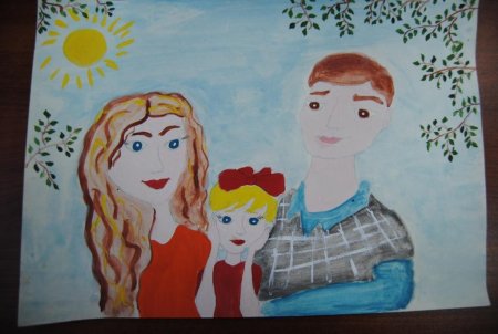 Рисование портрет семьи