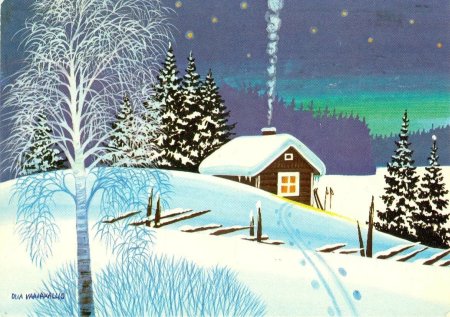 Рисование зимний пейзаж