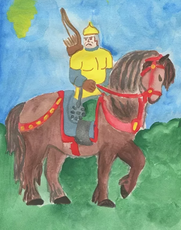 Богатырь Илья Попович рисунок