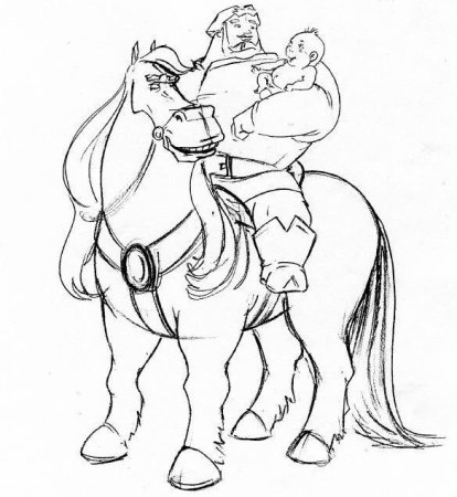 Илья Муромец и Бурушка раскраска