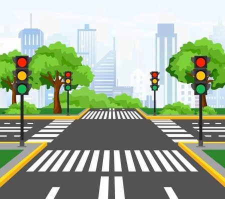 Светофор на дороге