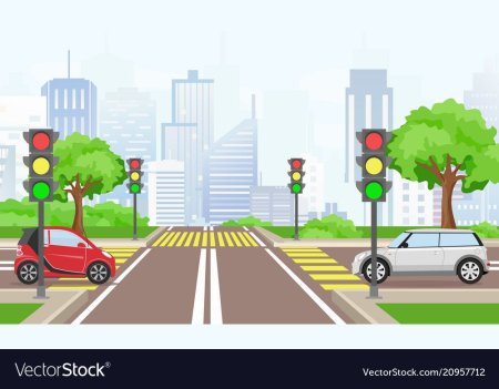 Фон с дорогой и светофором