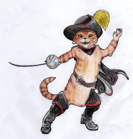 Рисунок кот в сапогах детский рисунок (51 фото)