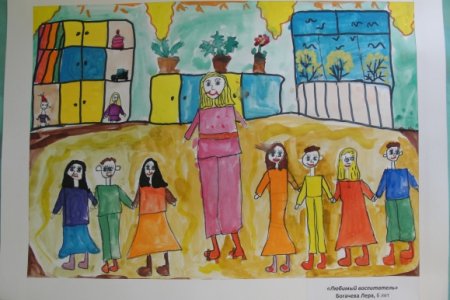 Рисунок моя мама воспитатель детского сада