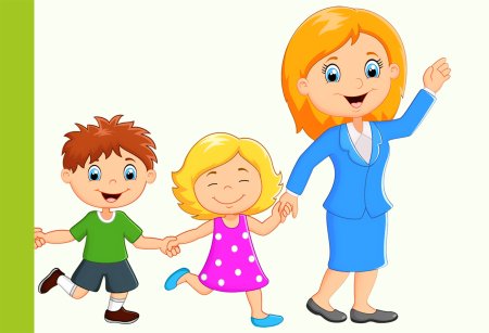 Педагог и дети мультяшные