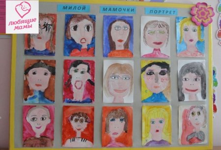 Портрет мамы детский рисунок
