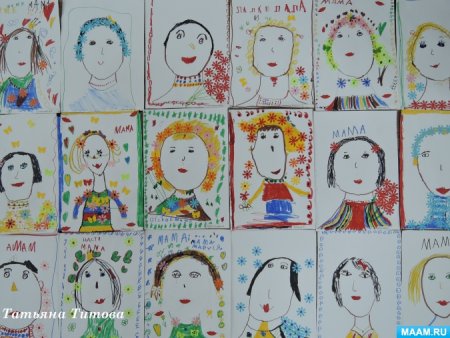 Рисуем маму в детском саду