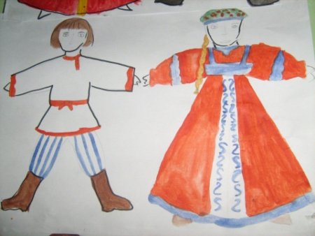 Рисование русского народного костюма