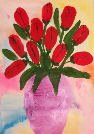 Рисование цветы для мамы старшая группа