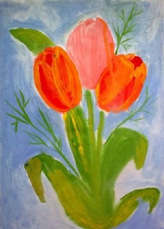 Коллективный букет для мамы в детском саду