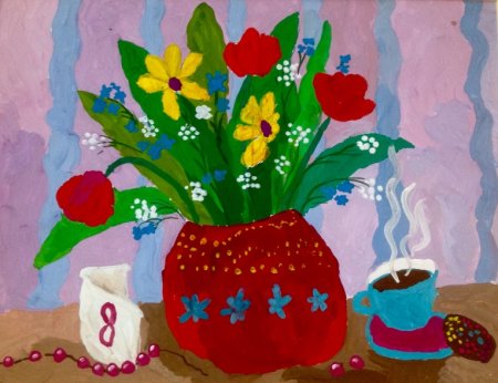 Рисование для детей ваза с цветами