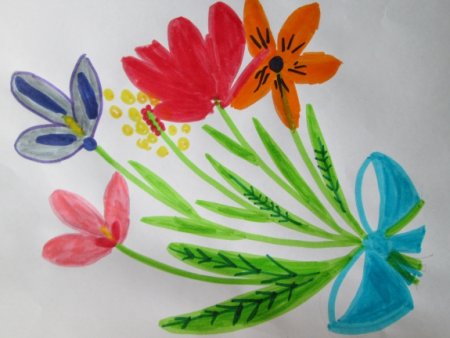 Рисование весенние цветы