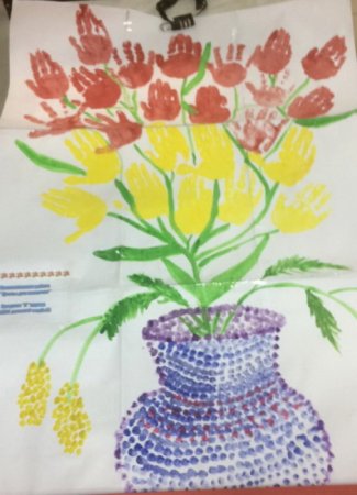 Панно красивые цветы рисование в старшей группе