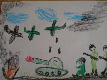 Рисование в детском саду на тему война