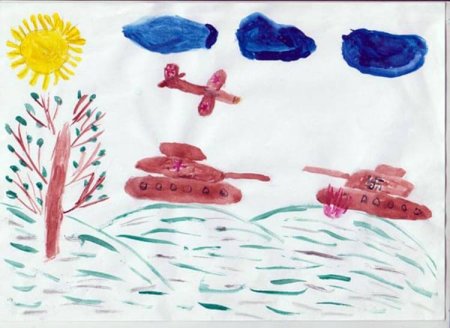 Детский рисунок на военную тематику детский сад