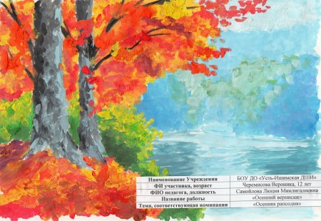 Детский рисунок на тему осенний Вернисаж