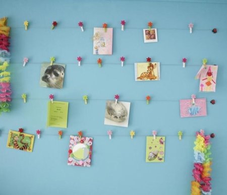 Украшение стен для выставки в детском саду