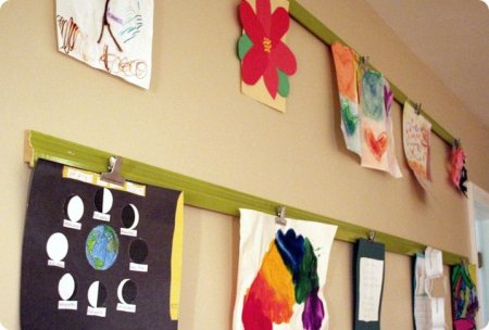 Идеи для крепления детских рисунков