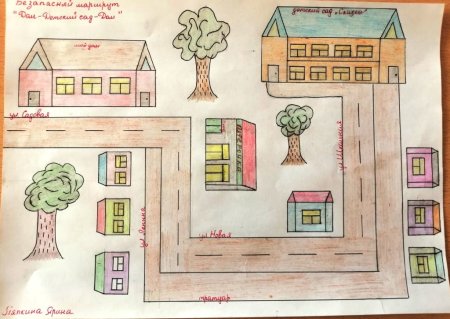 Рисунок от дома до садика