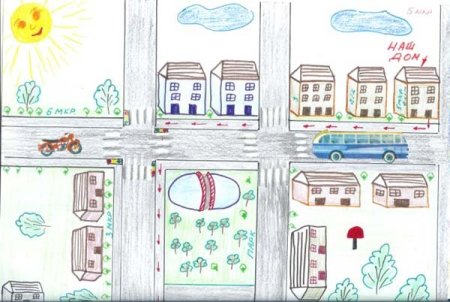 Безопасный путь в школу рисунок