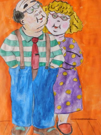 Бабушка и дедушка рисунок