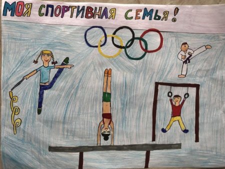 Мама папа я спортивная семья рисунок