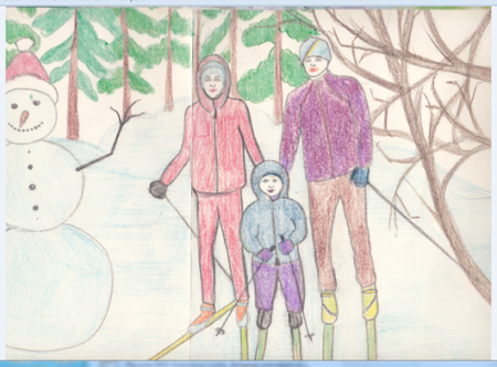 Плакат мама папа я спортивная семья