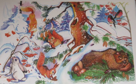 Звери зимой для дошкольников