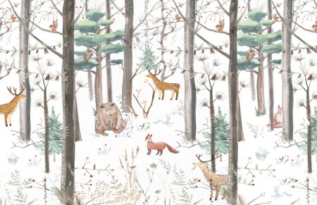 Фотообои в детскую животные в лесу