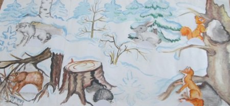 Зимовье лесных зверей