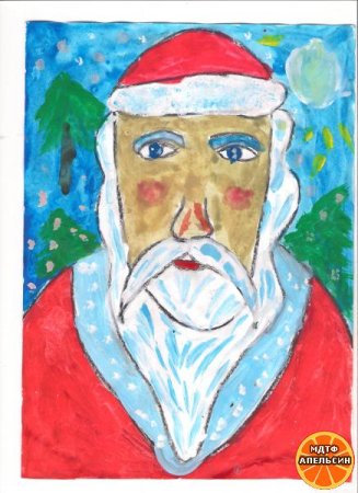 Дед Мороз гуашью