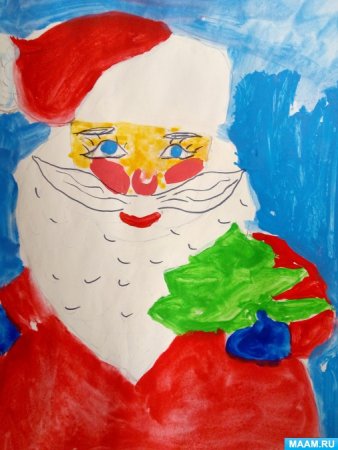 Лицо Деда Мороза раскраска