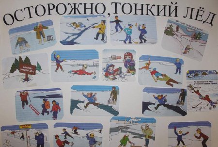 Плакат тонкий лед