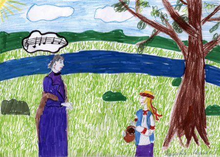 Иллюстрация к сказке корзина с еловыми шишками