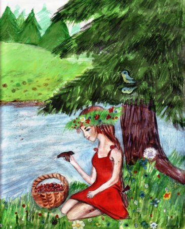 Паустовский корзина с еловыми шишками