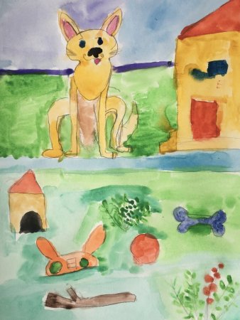 Рисование собака старшая группа