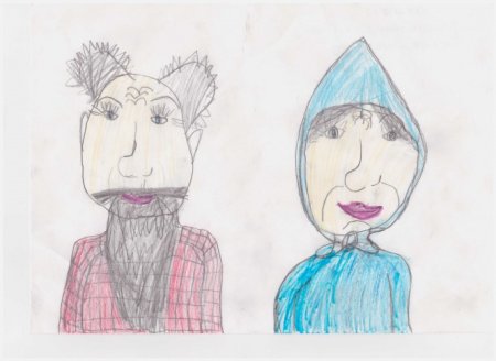 Портрет бабушки и дедушки рисунок