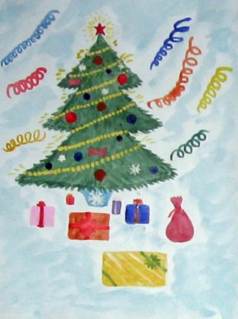 Детские рисунки к новому году