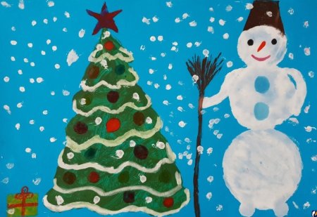 Рисунки на новый год начальная школа