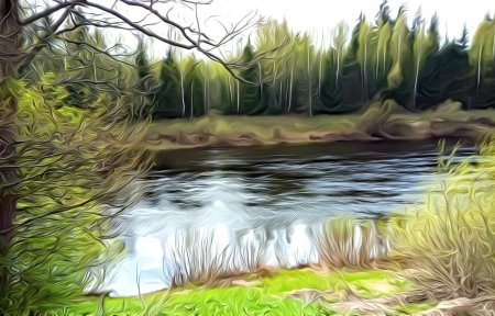 Речка рисунок